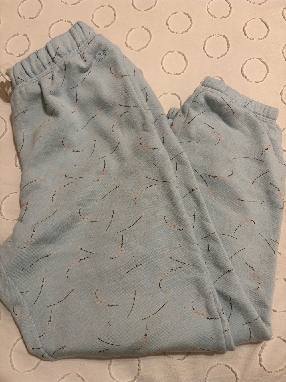 Vineyard Vines Pale Blue Joggers with Subtle Twig Print - Picture 1 of 5
